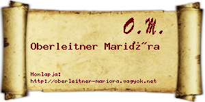 Oberleitner Marióra névjegykártya